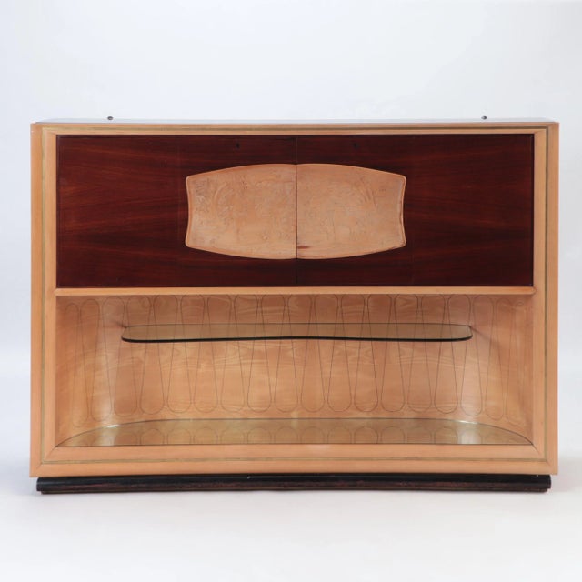 1950s 1950s Vittorio Dassi Italian Custom Ordered Bar Cabinet For Sale - Image 5 of 13