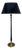 Brass and Black Laquered Floor Lamp on Ball-Shape Legs, 1980s For Sale