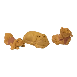 Set of 3 Small Ceramic Animal Figure Display Art