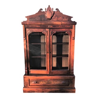 19th Century Walnut Victorian Bookcase For Sale