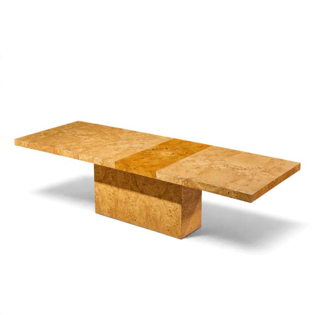 Milo Baughman for Thayer Coggin Mid Century Burlwood Expanding Dining Table With 2 Leaves For Sale - Image 13 of 13