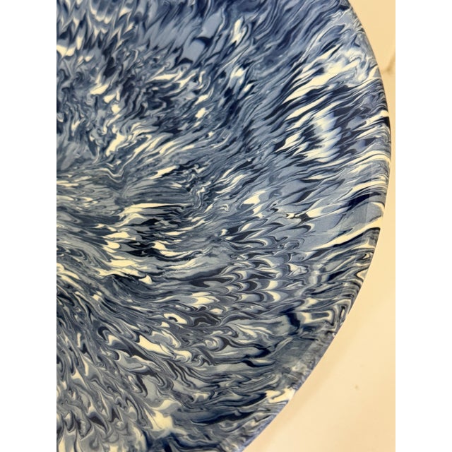 Signed Christine Jouval Blue Aptware Serving Bowl For Sale - Image 11 of 14