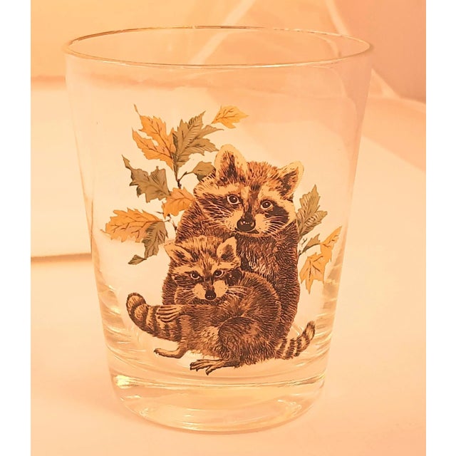 Vintage Wild Animals Barware GlassesNorth American For Sale - Image 4 of 11