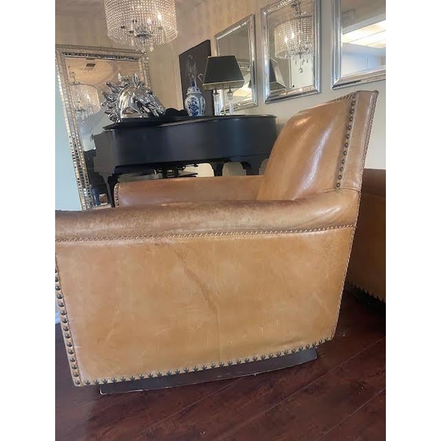2000 - 2009 Pair of Ralph Lauren Colorado Chairs in Camel Leather For Sale - Image 5 of 10
