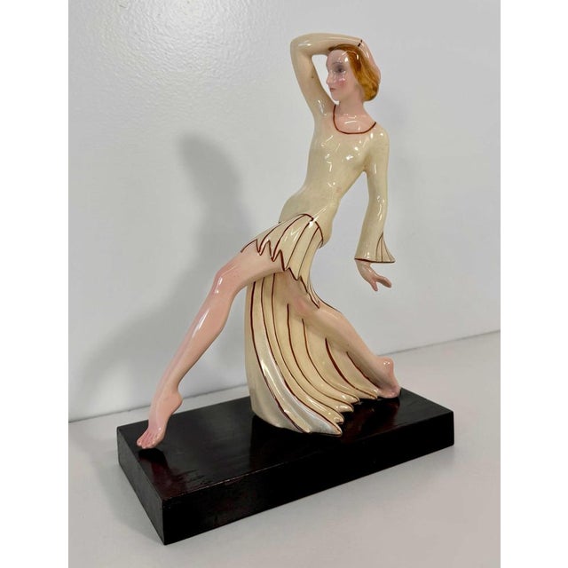 Josef Lorenzl Art Deco Ceramic Dancer by Josef Lorenzl for Royal Dux, Bohemia, 1925 For Sale - Image 4 of 10