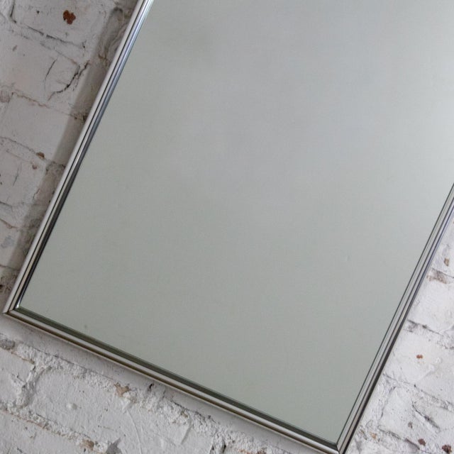 Mid to Late 20th Century MCM to Modern Wall Mirror With Silver Anodized Aluminum Rectangular Frame For Sale - Image 14 of 18