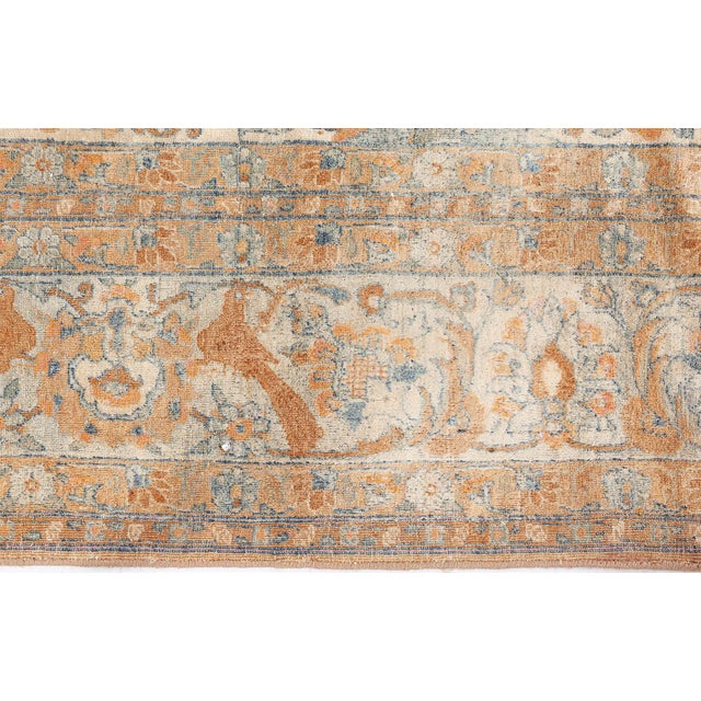 Authentic Persian Kirman Handmade Wool Rug For Sale In New York - Image 6 of 10