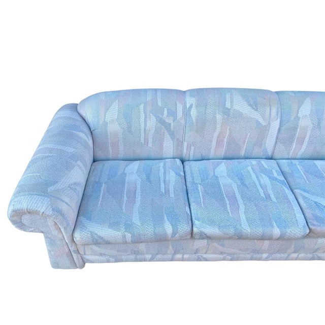 1990s Postmodern Parsons Style Pastel Rolled Arm Sofa For Sale In Dallas - Image 6 of 12