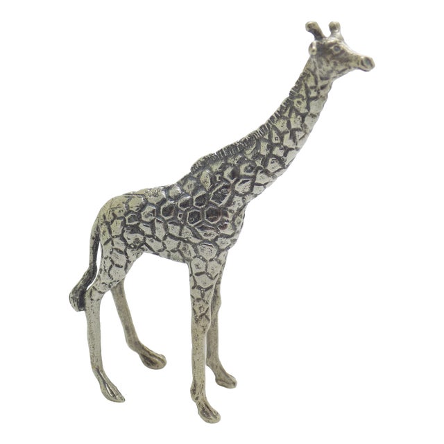 Vintage Italian Handmade Silver 800 Giraffe Figurine, 1970s For Sale