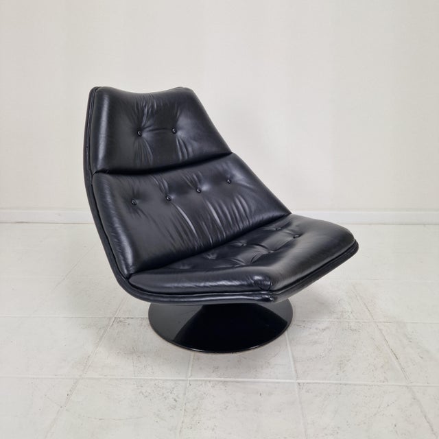 Mid-Century Modern Artifort F511 Lounge Chair in Leather from Geoffrey Harcourt, 1970s For Sale - Image 3 of 14