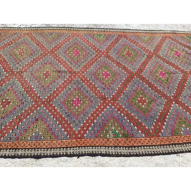 Moroccan Turkish Kilim Rug - 6'2" X 11'9" For Sale - Image 3 of 6