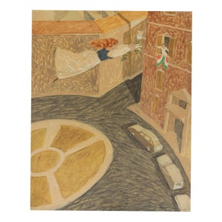 Alberto Gallerati, Announcement Kindly Granted, Oil on Canvas, 1970s For Sale