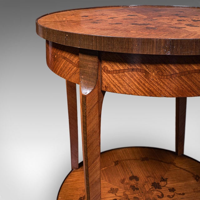 Brown Antique Two Tier Occasional Table, French, Kingwood, Lamp, Jardiniere, Edwardian For Sale - Image 8 of 10