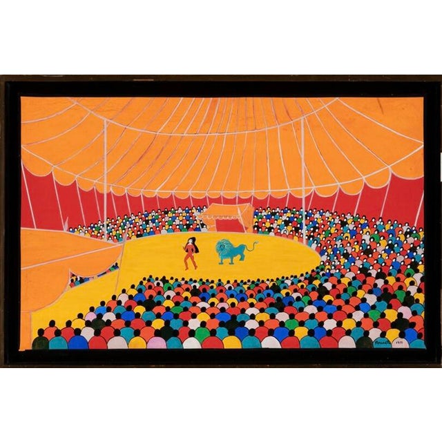 Nicola Ortis Poucette, Circus (1971) — Oil on Board, Framed, Artist Signed — Ex-Wally Findlay For Sale - Image 9 of 15