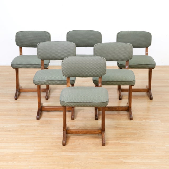 1960s Set of Six 1960s Solid Oak Craftsman Style Dining Chairs For Sale - Image 5 of 10