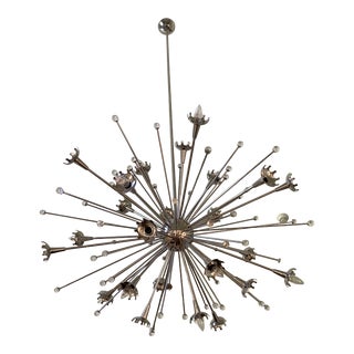 Modern Jonathan Adler Giant Nickel Sputnik Chandelier For Sale