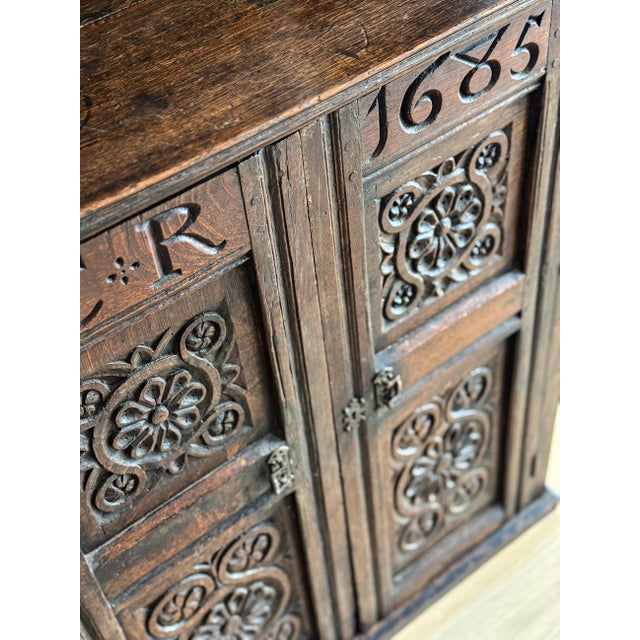 Antique English Charles Regina Cupboard For Sale - Image 4 of 7