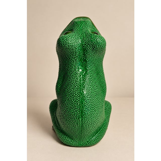 Mid-Century Modern Mid 20th Century Gumps Vintage Italian Porcelain Frog Umbrella Stand For Sale - Image 3 of 9