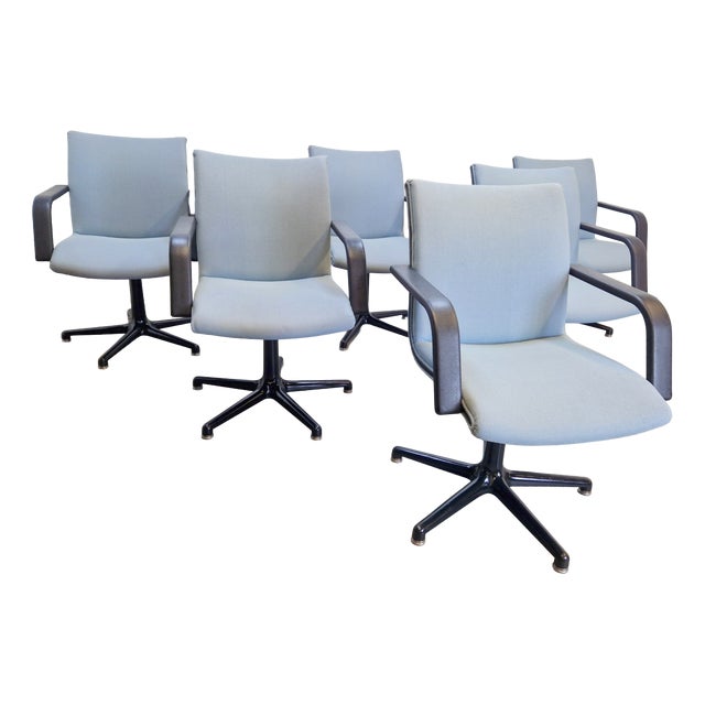 Vintage Channel Swivel Office Chairs by Geoffrey Harcourt for Artifort, 1980s, Set of 6 For Sale