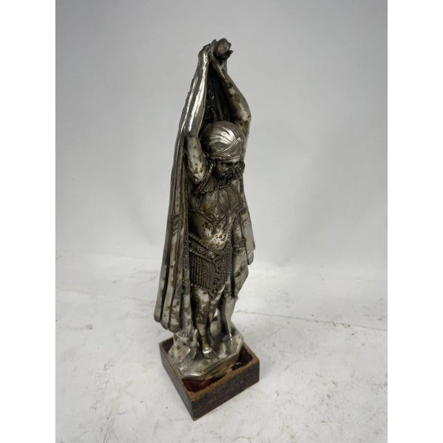Laminated Liberty Woman Statuette in Silver, 1920s For Sale - Image 10 of 12
