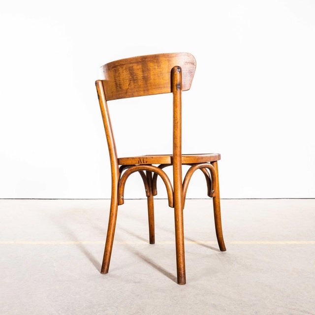Honey Thin Slim Back Dining Chair from Baumann, 1950s For Sale - Image 3 of 15