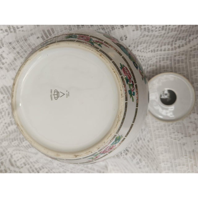 Vintage Porzelanit Spain Chinoserie Ginger Jar Indian Tree/ Famille Rose For Sale In Milwaukee - Image 6 of 6