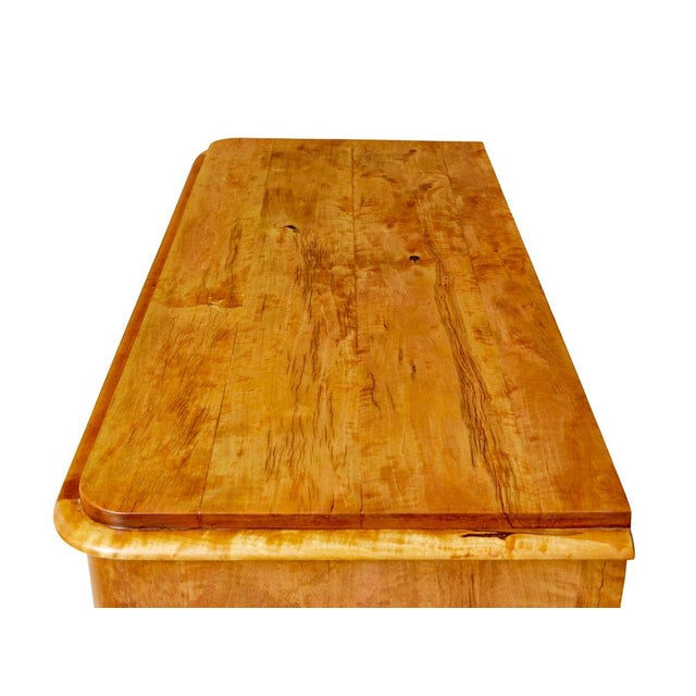 Goldenrod 19th Century Swedish Burr Birch Chest of Drawers, 1860 For Sale - Image 8 of 11