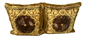 Custom Vintage Versace Baroque Brown Gold Pillows - a Pair
