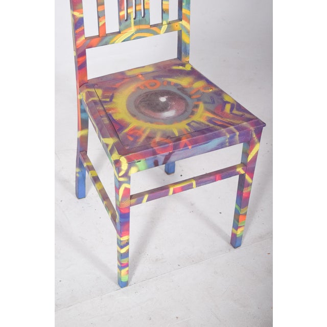 Portuguese Painted Chair by Francisco Camilo, 1950s For Sale - Image 9 of 12