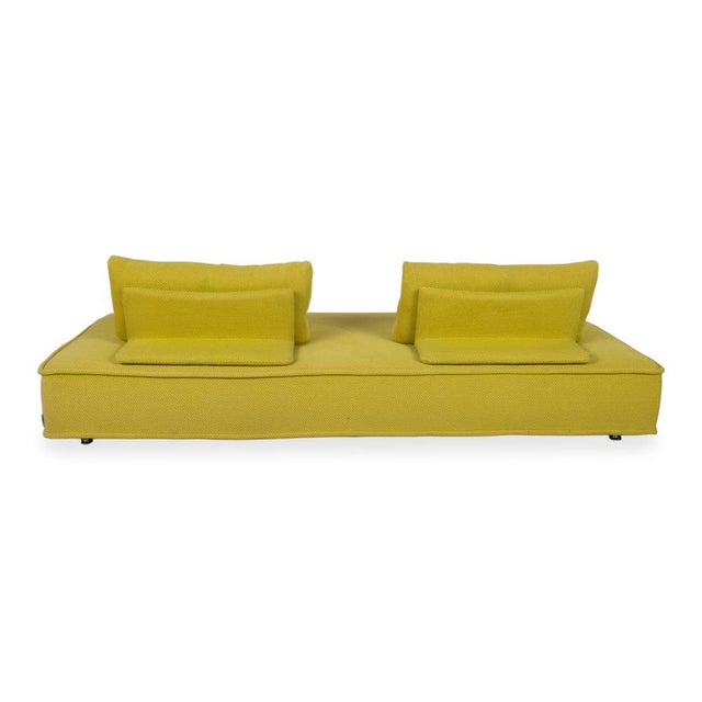 Escapade Fabric Three-Seater Yellow Green Sofa by Roche Bobois For Sale - Image 9 of 11