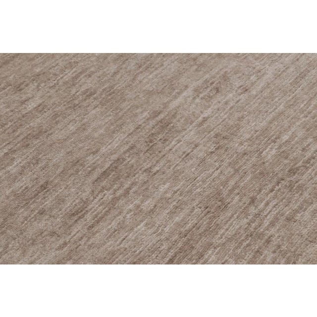 2010s Rug & Kilim’s Oversized Modern Textural Rug in Brown, White and Beige Striae - 10x22 For Sale - Image 5 of 8