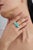 Not Yet Made - Made To Order 18k Solid Gold Oval 15.78ct Turquoise Three Stone Victorian Ring Size 4 For Sale - Image 5 of 17