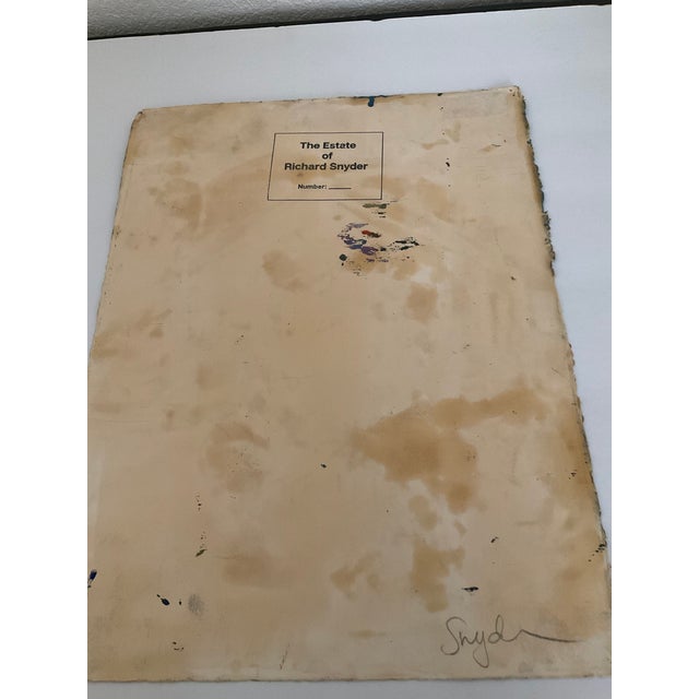 1960s Richard Snyder 1960s Oil Painting on Paper For Sale - Image 5 of 6