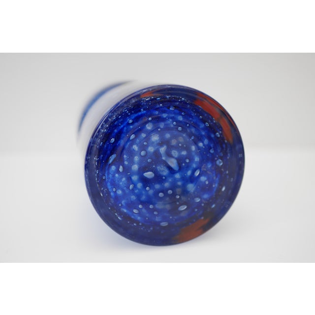 Mid-Century Modern Blue Glass Art Vase from Prachen Glass Works For Sale - Image 3 of 10