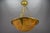 French Neoclassical Style Amber Alabaster and Bronze Pendant Light, 1920 For Sale - Image 3 of 18