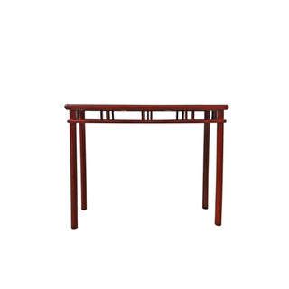Red Lacquer 38" Long Console Table For Sale