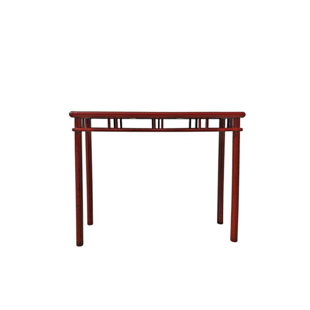 Red Lacquer 38" Long Console Table For Sale