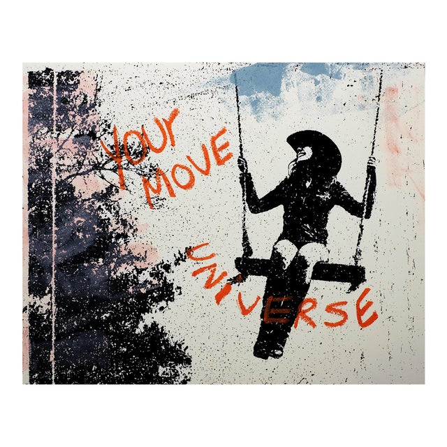 Your Move, Universe- Whimsical Text Embellished Giclee Print For Sale
