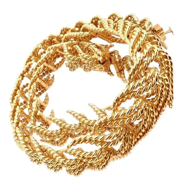 Gold 1990s Tiffany & Co. France Georges Lenfant Yellow Gold Rope Necklace For Sale - Image 8 of 12