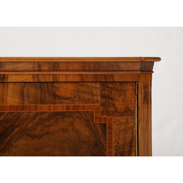 Brown 1940's French Burl-wood Tall Bar Cabinet For Sale - Image 8 of 12