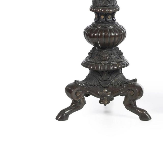 19th Century Bronze Candelabras, Set of 2 For Sale - Image 3 of 6