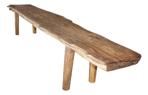 Andrianna Shamaris Live Edge Teak Wood Bench