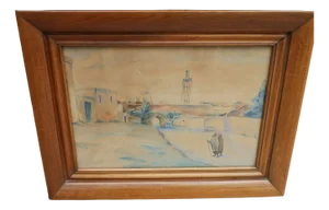 R. Kerante, Orientalist Style Landscapes, Watercolors, 1890s, Framed, Set of 2