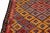 Vintage Kilim Handmade Flatweave Red Geometric Wool Runner 3' 7'' X 9' 2'' For Sale - Image 9 of 11