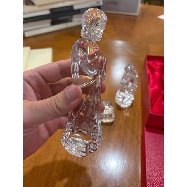 Traditional Late 20th Century Waterford Crystal the Nativity Collection Holy Family Set – Joseph, Mary & Baby Jesus in Original Box For Sale - Image 3 of 6