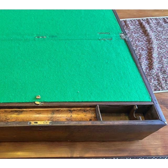 Antique Oversized Portable Oak Writing Desks With Hidden Drawer For Sale - Image 9 of 18