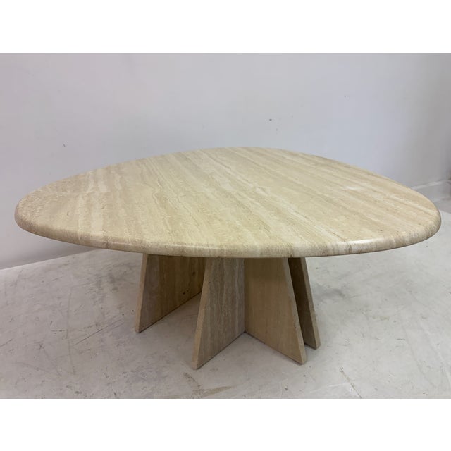 Vintage Italian Pear Shaped Travertine Coffee Table, 1980s For Sale - Image 4 of 17