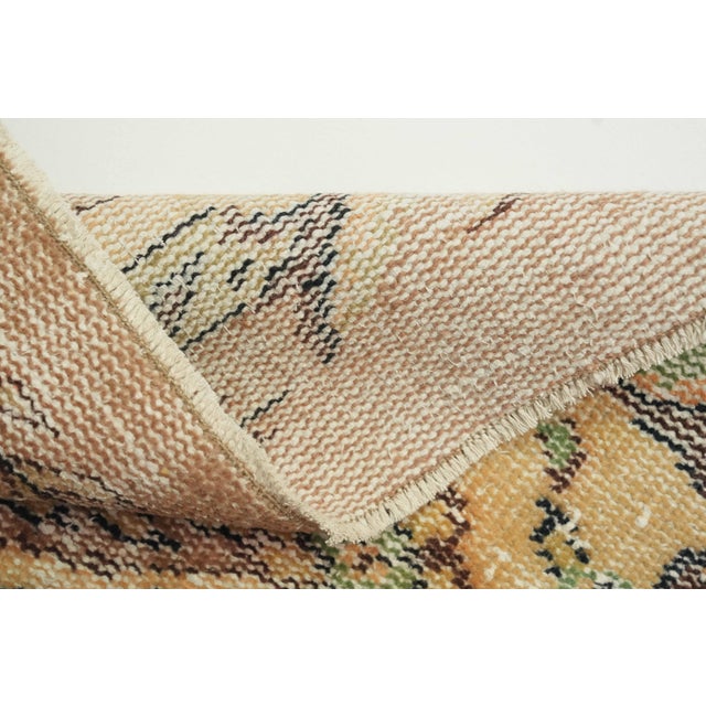 1970s Vintage Turkish Handmade Wool Cotton Brown Area Rug For Sale - Image 10 of 13