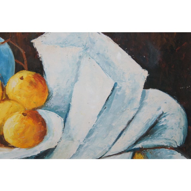 Late 20th Century Still Life With a Chest of Drawers After Paul Cezanne Oil Painting Framed For Sale - Image 9 of 11