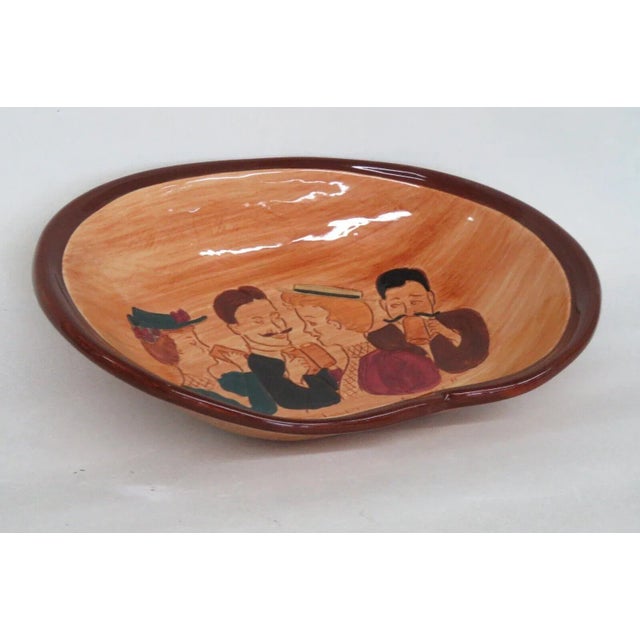 Mid-Century Modern Pennsbury Pottery Pretzel Bowl Gay Nineties Here's Looking at You Kid For Sale - Image 3 of 13